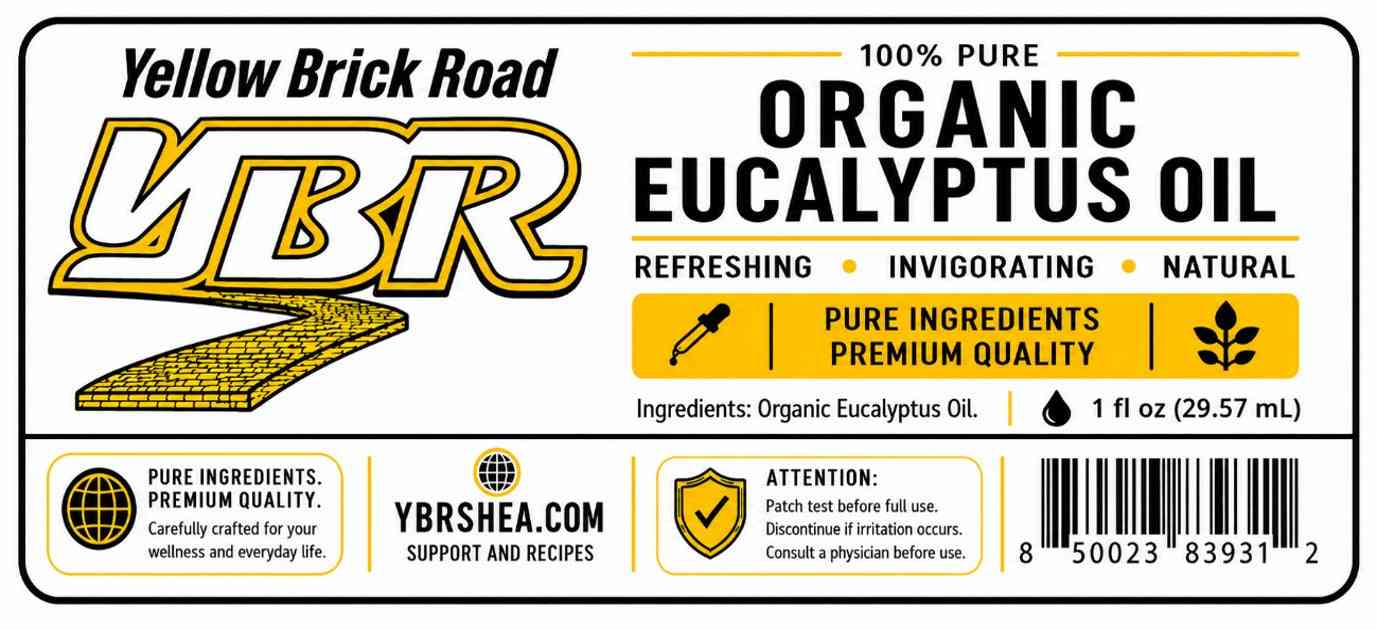 Organic Eucalyptus Oil, 1 oz Amber Glass Dropper Bottle - Essential Oil