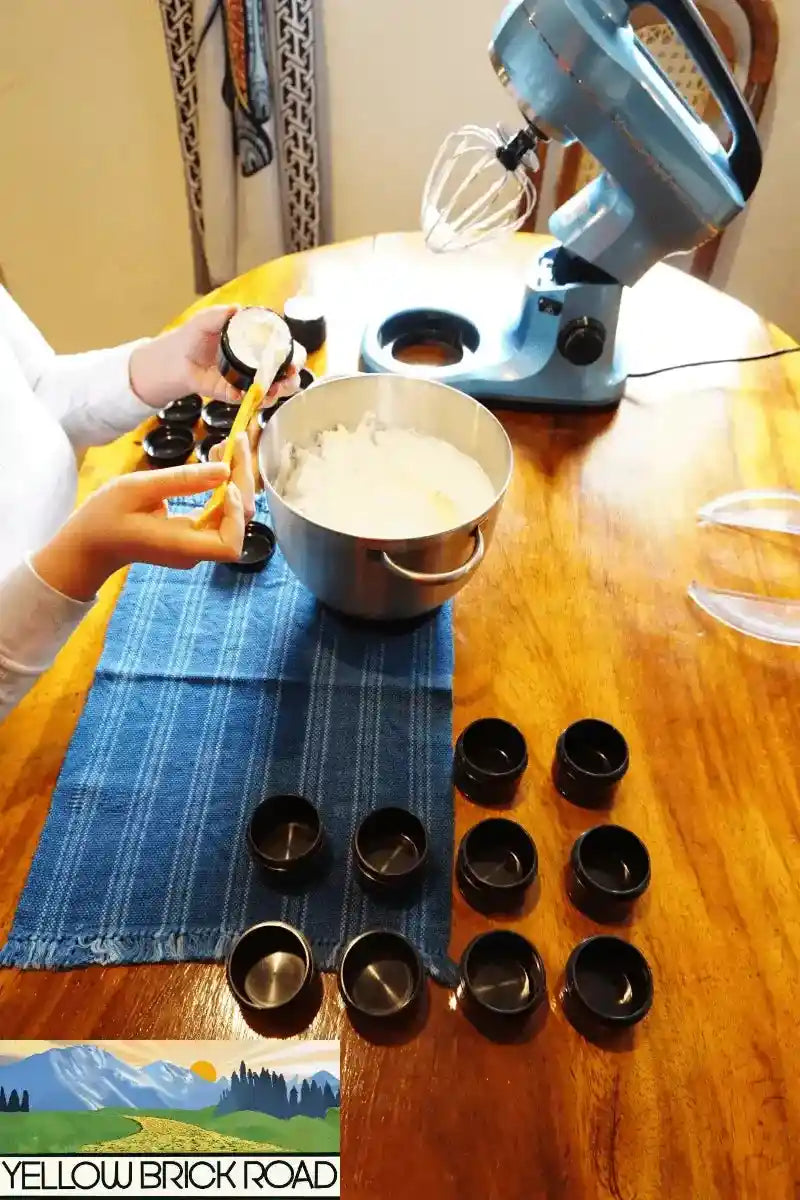 DIY preparation of Shea Butter Ivory Unrefined - Pure & Raw Hydration using a mixer, ready to be jarred for skin and hair care.
