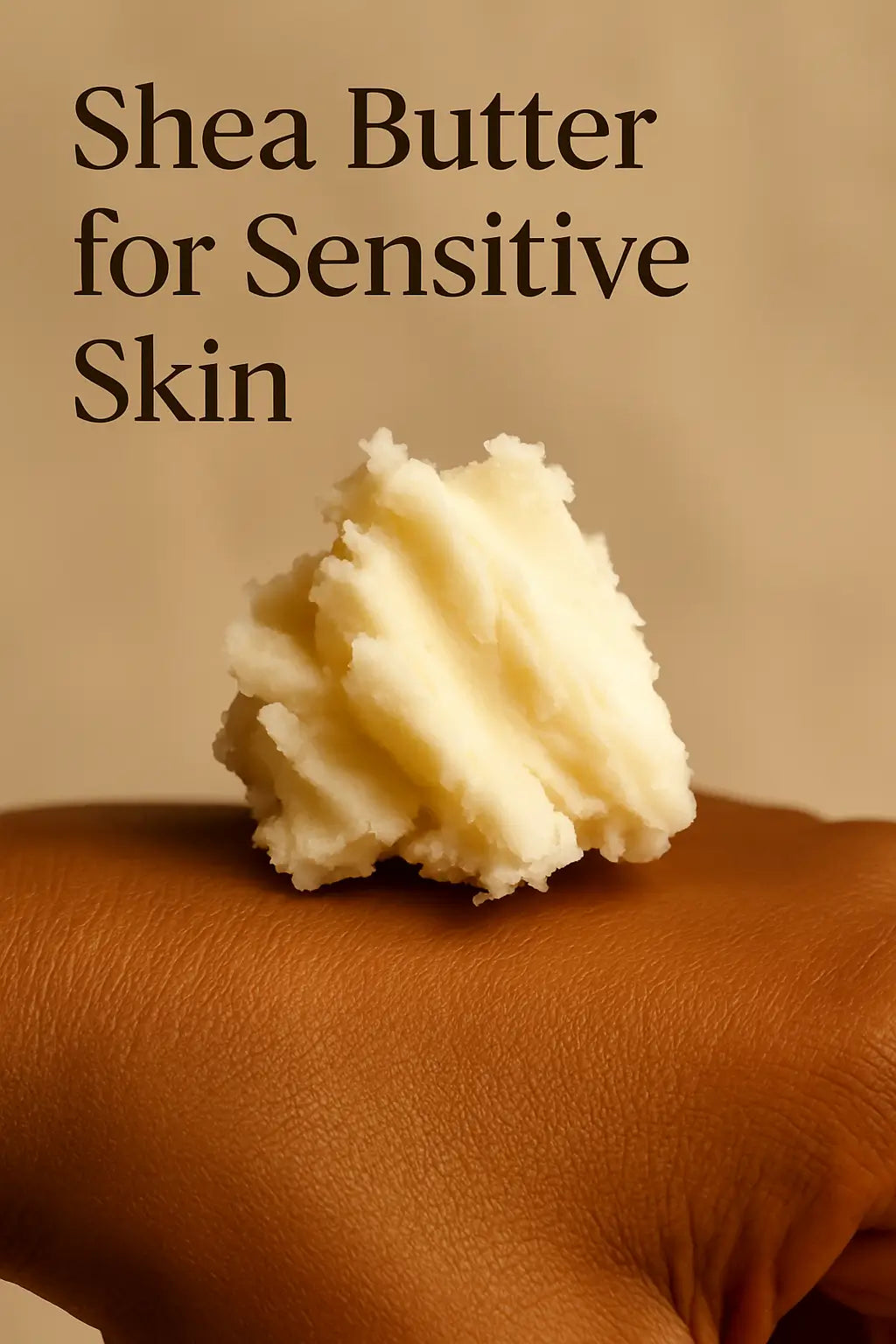 A dollop of raw Shea Butter resting on a soft beige fabric, highlighting its smooth, creamy texture and natural, unrefined appearance.