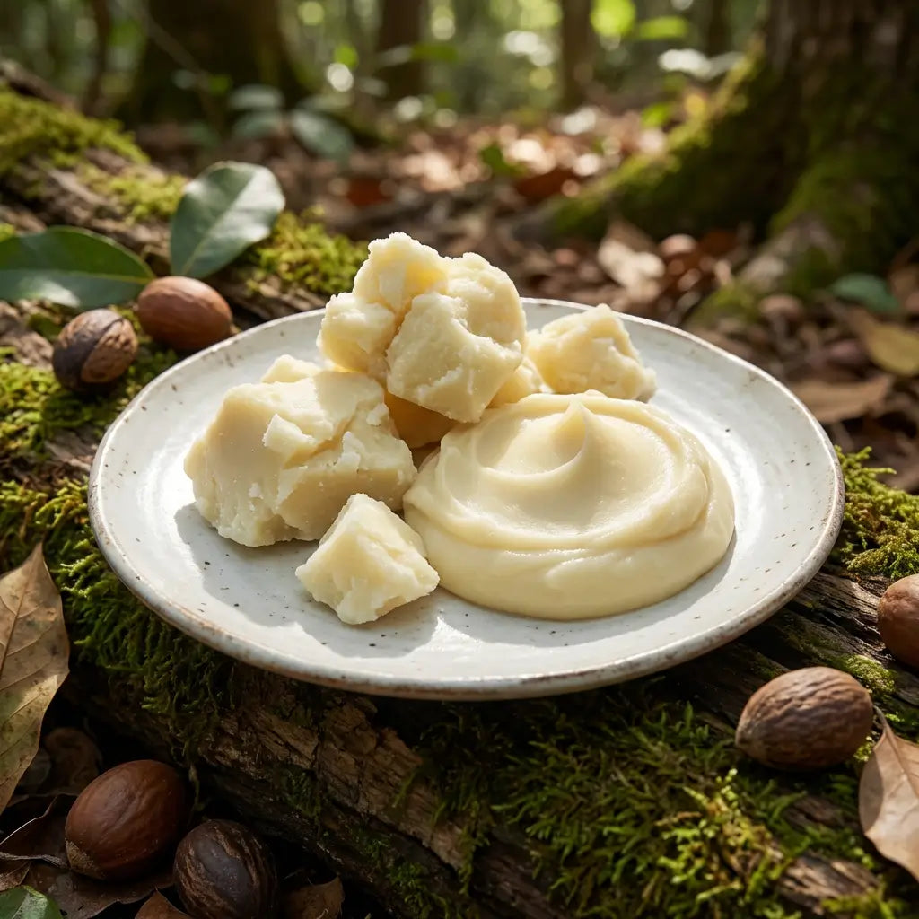 Shea butter storage tips showing sealed jar in a cool dry place