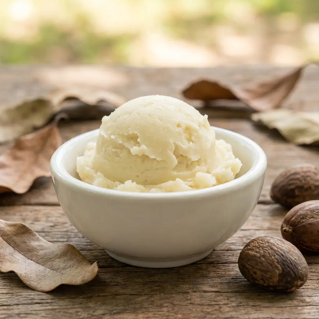 Shea butter for hair applied to dry ends to reduce frizz and seal moisture