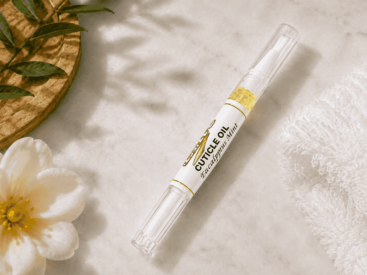 Yellow Brick Road Cuticle Oil Pen for Nails, Eucalyptus Mint Scent, Moisturizing Nail and Cuticle Oil with Brush Applicator, 3 Pack