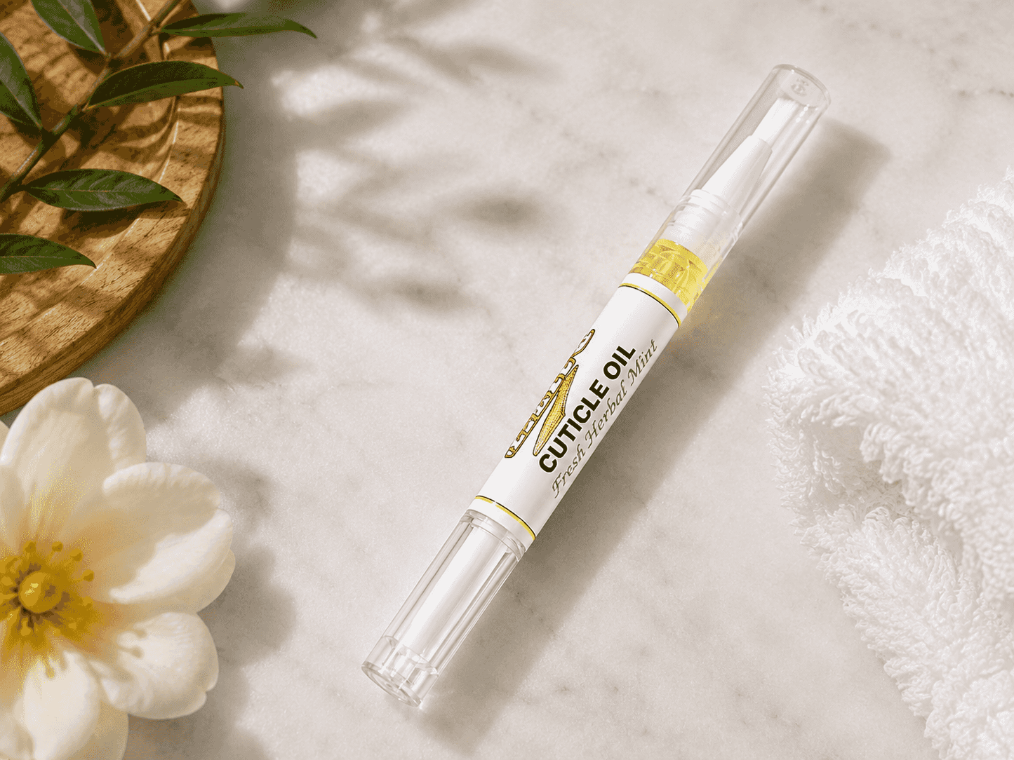 Yellow Brick Road Cuticle Oil Pen for Nails, Fresh Herbal Mint Scent, Moisturizing Nail and Cuticle Oil with Brush Applicator, 1 Pack