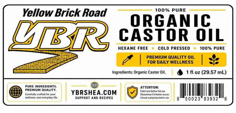 Organic Castor Oil, 1 oz Amber Glass Dropper Bottle - Essential Oil