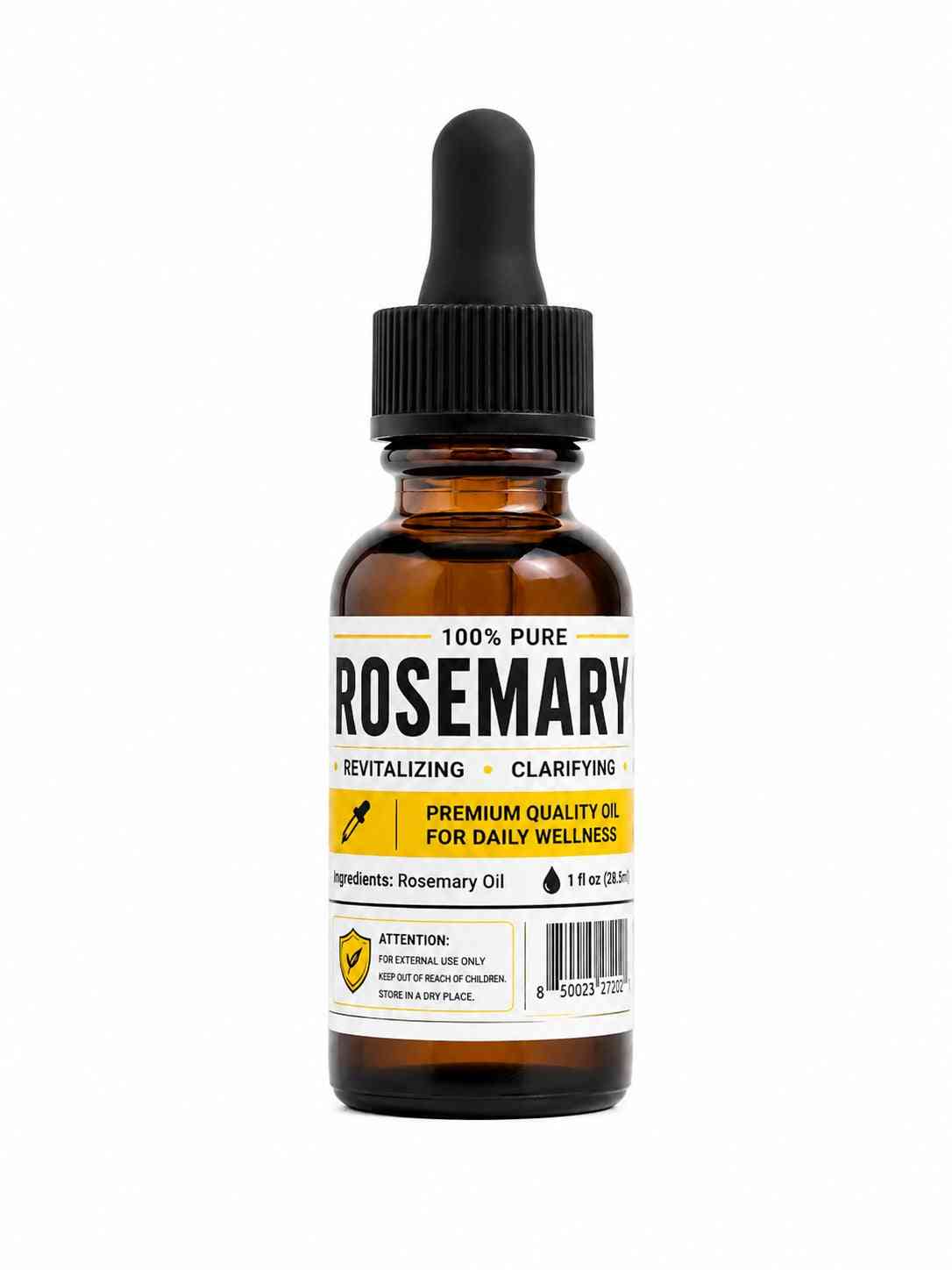 Rosemary Oil, 1 oz Amber Glass Dropper Bottle - Essential Oil