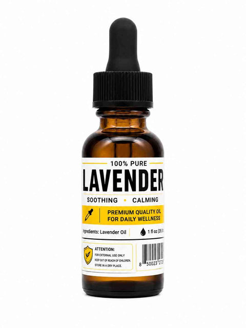Lavender Oil, 1 oz Amber Glass Dropper Bottle - Essential Oil