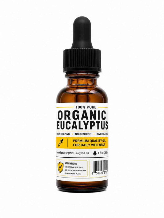 Organic Eucalyptus Oil, 1 oz Amber Glass Dropper Bottle - Essential Oil