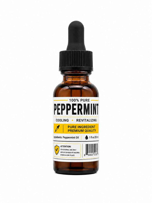 Peppermint Oil, 1 oz Amber Glass Dropper Bottle - Essential Oil