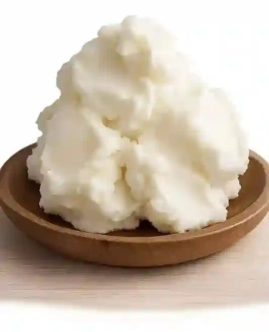 Refined Shea Butter – ½ lb displayed in a wooden bowl for skin care use. Pure, odor-free moisturizer ideal for DIY creams and sensitive skin.